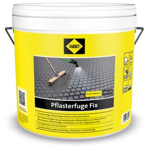 Secchio di Sakret Pflasterfuge Fix, grigio, 10 kg. Malta per giunti per pavimentazioni esterne.