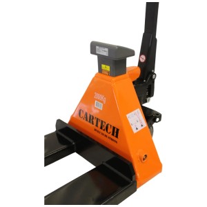 Transpallet Cartech con bilancia, portata 2000 kg, tandem, forche corte (115 cm).