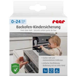 Reer Backofensicherung in Grau: Kindersicherung für Backofentüren.