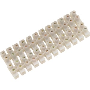 Morsettiera bianca (Ø 1,5 mm) in set da 2, a 12 poli per il collegamento di estremità cavo.