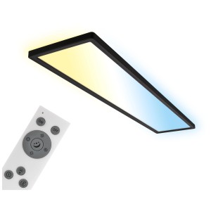 Panneau LED Briloner dimmable noir avec télécommande pour ajuster la couleur de la lumière.