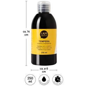 Peinture tempera noire I Am Creative, 250 ml, pour le grattage et plus.