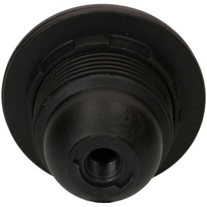 Douille de lampe E27 noire avec enveloppe M10 et bague à vis pour installation de lampe.