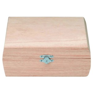 Quadratische Glorex Holzbox aus Kiefer, 18,5x18,5x6,7 cm, ideal zum Bemalen und Dekorieren.