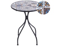 Beliani Gartentisch Civita Keramik-Mosaik Ø 60 / Höhe 75 cm Beliani Gartentisch Civita Keramik-Mosaik Ø 60 / Höhe 75 cm