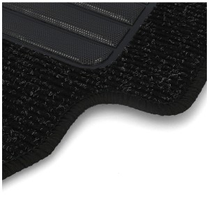 Cartrend Tappetino auto in tessuto Space, set da 4 pezzi, dettaglio del tappetino nero con protezione tallone.