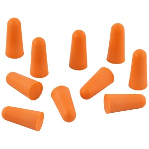 Wolfcraft bouchons d'oreille jetables, lot de 10, orange, en mousse pour une protection auditive optimale.