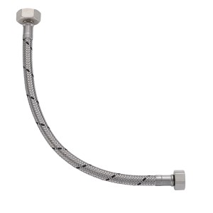 Tuyau de raccordement Flexo DN 8, 30 cm, 3/8 x 1/2 pouce, flexible et adapté à l'eau potable.