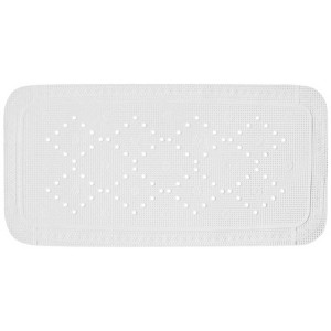 Spirella Badematte Alaska, schneeweiß, 91x36cm, aus PVC mit Saugnäpfen für mehr Sicherheit in der Badewanne.