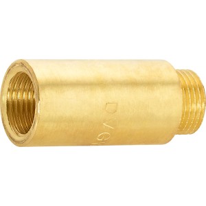 Rallonge de robinet en laiton, 50 mm, avec filetages mâle et femelle pour raccords filetés.