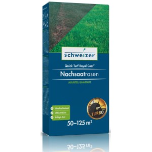 Quick Turf Royal Coat semences de gazon de Schweizer, semences enrobées pour un gazon dense.