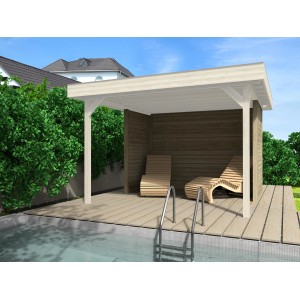Set parete WEKA per gazebo da giardino 657 con due pareti laterali e pannello posteriore.