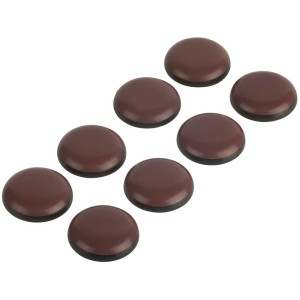 8 patins en PTFE bruns autocollants (Ø 25 mm) pour pieds de meubles pour protéger les sols.