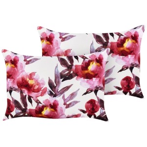 Beliani Cuscini da giardino Lanrosso in poliestere bianco 40 x 60 cm / set da 2