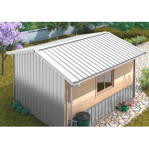 Casetta da giardino con pannelli per tetto e facciata SDF in alluminio naturale, 585x1180 mm.