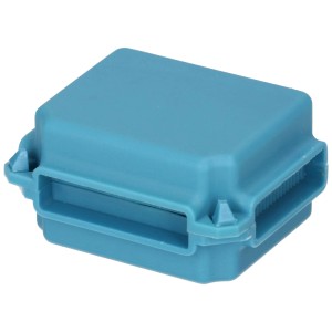 Gel-box blu in plastica, IPX8, misura M, per connessioni e protezione dall'umidità.