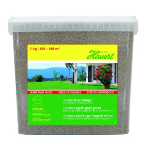 Hauert Ha-Ras fertilizzante per prato, secchio da 7kg per un prato verde e denso.