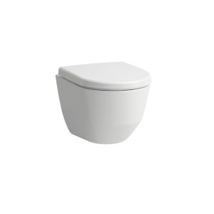 WC sospeso Laufen Pro Compact bianco, senza brida, in ceramica.