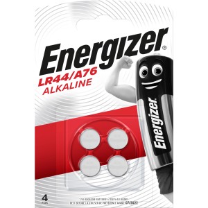 Energizer A76 LR44 batterie a bottone, confezione da 4. Batteria alcalina al manganese per elettronica.