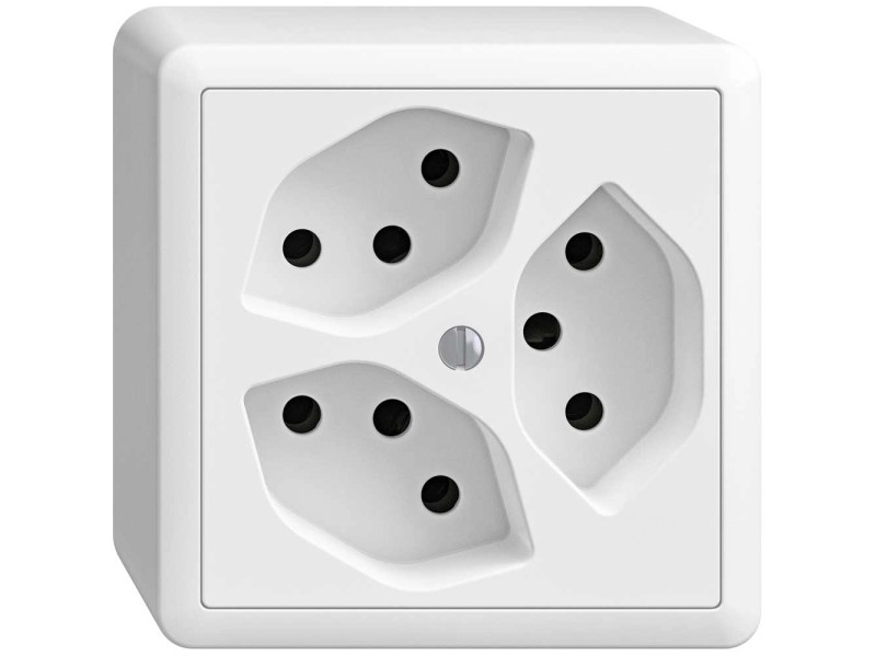 Feller AufputzSteckdose EdizioDue 3 x Typ13 Weiss Gr. 1 x 1 kaufen bei OBI