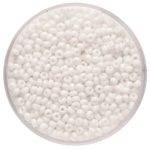 Weiße Rocailles Perlen, Ø 2,6 mm, ideal zum Schmuckbasteln.
