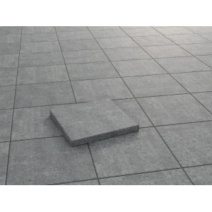 Lastra per terrazza Palermo in cemento sfumato grigio, 40x40x5 cm, per terrazzi e vialetti.