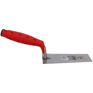 Cazzuola per intonaco con lama da 140 mm e impugnatura morbida rossa per muratura e intonacatura.