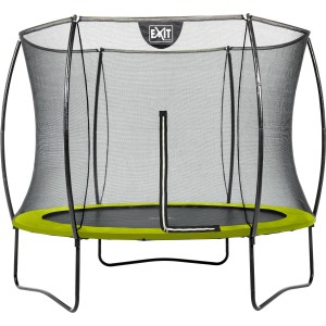 Trampolino EXIT Silhouette D305cm verde con rete di sicurezza per giardino.