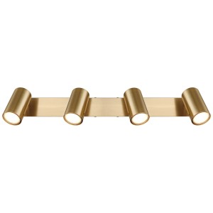Faretto Globo oro spazzolato con 4 lampadine GU10.