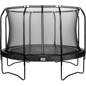 Trampolino da giardino Salta Premium nero con rete di sicurezza, Ø 366 cm.
