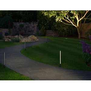 Paulmann Outdoor P&S Paletto PIN Antracite 360, luce bianca calda per vialetti.