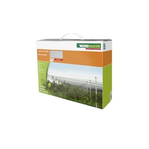 Emballage du filet de protection contre la grêle Windhager en vert. Filet de protection pour jardin et plantes.