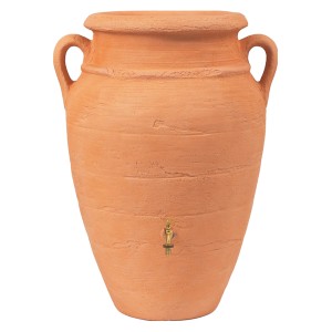 Anfora terracotta antica Garantia per acqua piovana 250 l con rubinetto.