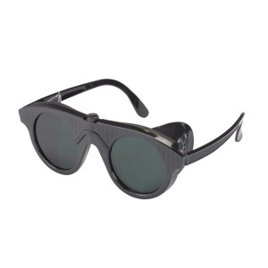 Lunettes de soudure Rothenberger avec protection latérale et verres ronds foncés.