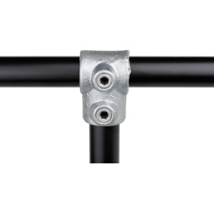 T-Stück 90° Silber verzinkt (Ø 2,7 cm) für Stahlrohr Möbelbau.