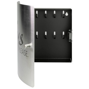 Burg-Wächter Schlüsselschrank aus Stahl mit 10 Haken und Edelstahltür.