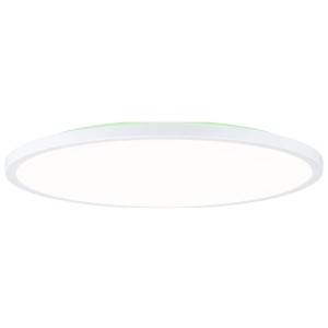 Panneau LED Paulmann Atria Shine rond blanc, Ø 40 cm, avec éclairage indirect RGB.
