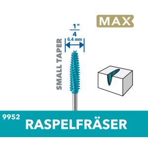 Lima rotativa Dremel Max 9952, conica, Ø 6,35 mm, per miniutensili.