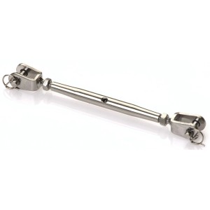 Tenditore, 220 mm, in acciaio V4A inossidabile con forcella per raccordi in acciaio inox.