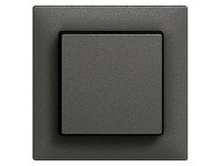 Feller Druckschalter Frontplatte EdizioDue Schwarz