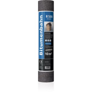 Rouleau de feutre bitumé 500, sablé, 10 m², pour abris de jardin, abris de voiture, etc.