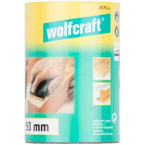 Wolfcraft Schleifpapierrolle, 93mm breit, 5m lang, Körnung 180, für Holz und Metall.