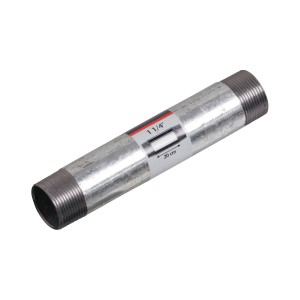 Nipplo per tubo zincato, 41,9 mm (R 1 1/4), lunghezza 200 mm, con filettatura esterna per accessori pompa.
