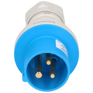Prise CEE, 3 pôles, gris-bleu, 16A, pour raccordement d'appareil, étanche.