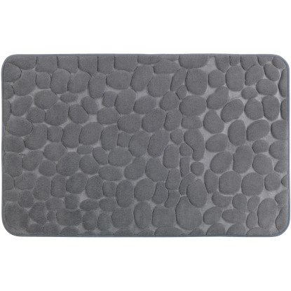Badteppich Memory Foam Pebbles Polyester Grau 50 x 80 cm