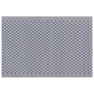 Beliani Outdoor-Teppich Mango Grau, 60x90 cm, mit Chevron-Muster für Balkon und Garten.