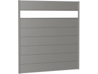 Biohort Wandpaneel Sichtschutz m. Acrylglas 180 cm x 180 cm Quarzgrau-Metallic