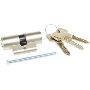 Cylindre rond Abus CH JW14N 30/30 avec 3 clés et vis pour serrures de porte.