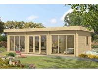 Alpholz Gartenhaus Campus-70 Flachdach 925 cm x 579 cm Hellbraun