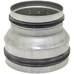 Wickelfalz-Reduzierer Ø 125 mm mit Lippendichtung für Lüftungssysteme.
